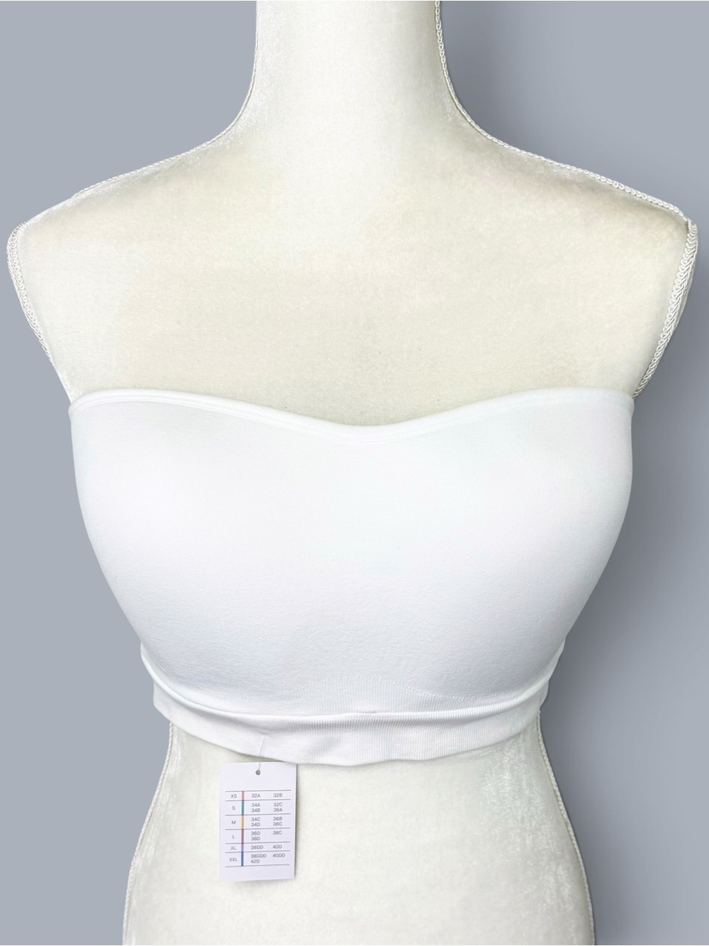 Auden White Seamless Strapless Bandeau Bra Size XL (38DD - 40D) Smooth NWT